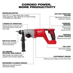 Milwaukee 2829-20-2613-20 M18 FUEL 18V Lithium-Ion Brushless Cordless Compact Bandsaw w/1 in. SDS Plus Rotary Hammer