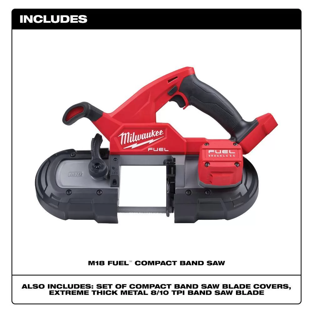 Milwaukee 2829-20-2613-20 M18 FUEL 18V Lithium-Ion Brushless Cordless Compact Bandsaw w/1 in. SDS Plus Rotary Hammer