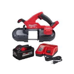 Milwaukee 2829-20-48-59-1880 M18 FUEL 18-Volt Lithium-Ion Brushless Cordless Compact Bandsaw with 8.0 Ah Starter Kit