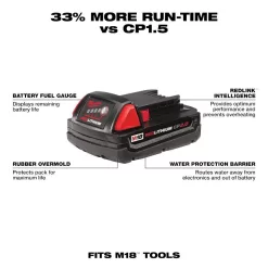 Milwaukee 48-11-1820X4 M18 18-Volt Lithium-Ion Compact Battery Pack 2.0Ah (4-Pack)