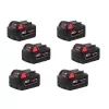 Milwaukee 48-11-1852X6 M18 18V Lithium-Ion XC Extended Capacity Battery Pack 5.0Ah (6-Pack)