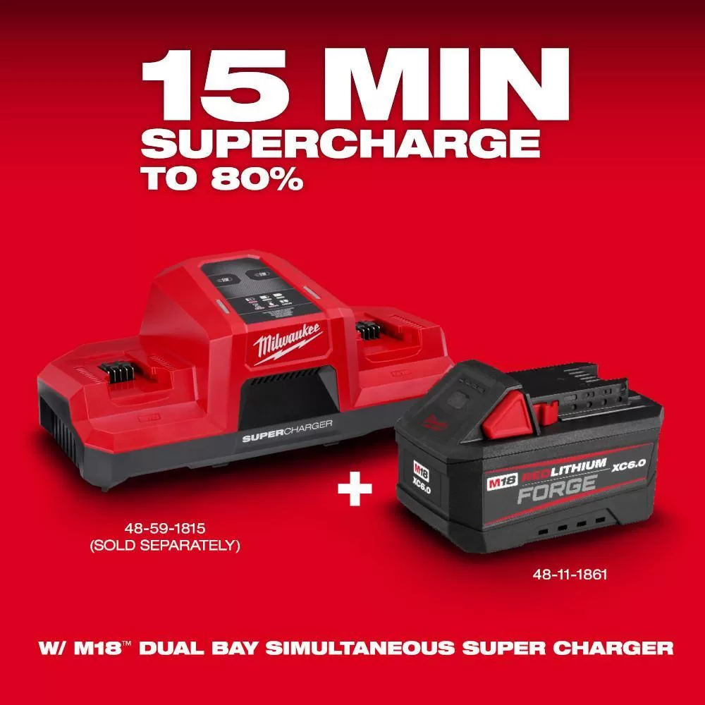 Milwaukee 48-11-1861-48-11-1861-48-11-1861 M18 18V Lithium-Ion REDLITHIUM FORGE 6.0 Ah Battery Pack (3-Pack)