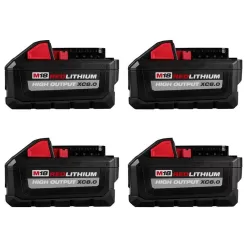 Milwaukee 48-11-1880-4X M18 18-Volt Lithium-Ion High Output XC 8.0 Ah Battery (4-Pack)