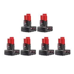 Milwaukee 48-11-2412X3 M12 12-Volt Lithium-Ion XC Extended Capacity 3.0 Ah Battery Pack (6-Pack)