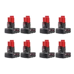 Milwaukee 48-11-2412X4 M12 12-Volt Lithium-Ion XC Extended Capacity 3.0 Ah Battery Pack (8-Pack)