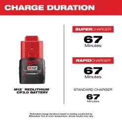 Milwaukee 48-11-2430X6 M12 12-Volt Lithium-Ion Compact Battery Pack 3.0Ah (6-Pack)