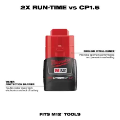 Milwaukee 48-11-2430X6 M12 12-Volt Lithium-Ion Compact Battery Pack 3.0Ah (6-Pack)