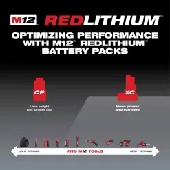 Milwaukee 48-11-2460X4 M12 12-Volt Lithium-Ion XC Extended Capacity Battery Pack 6.0Ah (4-Pack)