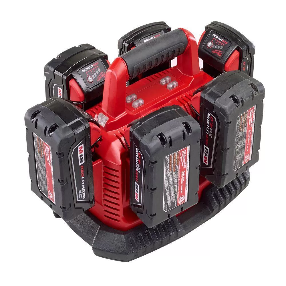 Milwaukee 48-59-1806-48-11-1850-48-11-1850 M18 18V Lithium-Ion 6-Port Sequential Battery Charger w/(2) M18 5.0Ah Batteries