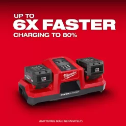 Milwaukee 48-59-1815-48-11-1861-48-11-1861 M18 18V Lithium-Ion Dual Bay Super Battery Charger with FORGE 6.0Ah Battery Pack (2-Pack)