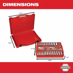 Milwaukee 48-22-9008-48-22-9010 3/8 in. and 1/2 in. Drive SAE/Metric Ratchet and Socket Mechanics Tool Set (103-Piece)