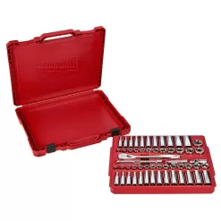 Milwaukee 3/8 in. Drive SAE/Metric Ratchet & Socket Mechanics Tool Set with SAE/Metric Ratcheting Combination Wrenches (70-Piece)