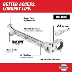 Milwaukee 3/8 in. Drive SAE/Metric Ratchet and Socket Mechanics Tool Set with SAE/Metric Flex-Head Combination Wrenches (86-Piece)
