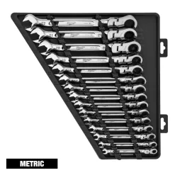 Milwaukee 3/8 in. Drive SAE/Metric Ratchet and Socket Mechanics Tool Set with SAE/Metric Flex-Head Combination Wrenches (86-Piece)