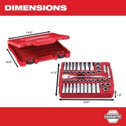 Milwaukee 1/2 in. Drive SAE/Metric Ratchet and Socket Mechanics Tool Set (47-Piece) with PACKOUT 22 in. Tool Box