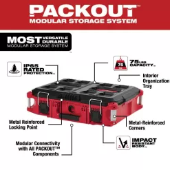 Milwaukee 1/2 in. Drive SAE/Metric Ratchet and Socket Mechanics Tool Set (47-Piece) with PACKOUT 22 in. Tool Box