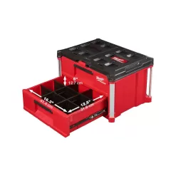 Milwaukee 1/2 in. Drive SAE/Metric Mechanics Tool Set (47-Piece) with PACKOUT 2-Drawer Tool Box