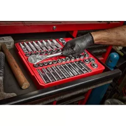 Milwaukee 1/2 in. Drive SAE/Metric Ratchet and Socket Mechanics with Shockwave Impact Packout Socket Set (78-Piece)