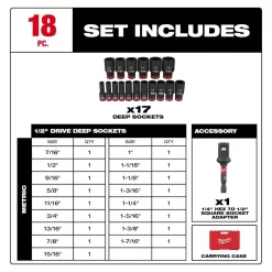 Milwaukee 1/2 in. Drive SAE/Metric Ratchet and Socket Mechanics with Shockwave 1/2 in. Drive SAE Impact Socket Set (65-Piece)