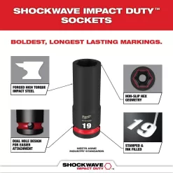 Milwaukee SHOCKWAVE 1/2 in. & 3/8 in. Drive Metric/SAE 6 Point Impact Socket Set (72-Piece)