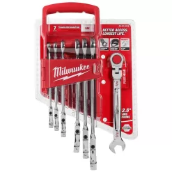 Milwaukee 144-Position Flex-Head Ratcheting Combination Wrench Set SAE and METRIC (14-Piece)