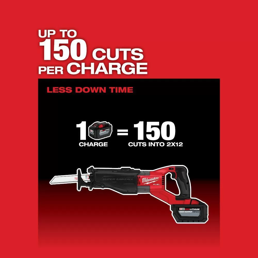Milwaukee 2722-20-2737-20 M18 FUEL 18V Lithium-Ion Brushless Cordless Super SAWZALL Orbital Reciprocating Saw w/FUEL Jigsaw