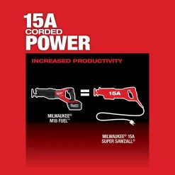 Milwaukee 2722-21HD M18 FUEL 18V Lithium-Ion Brushless Cordless SUPER SAWZALL Orbital Reciprocating Saw Kit w/(1) 12.0 Ah Battery