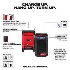 Milwaukee 2550-22-2951-20 M12 12-Volt Lithium-Ion Cordless Rivet Tool Kit W/M12 Bluetooth/AM/FM Jobsite Radio with Charger