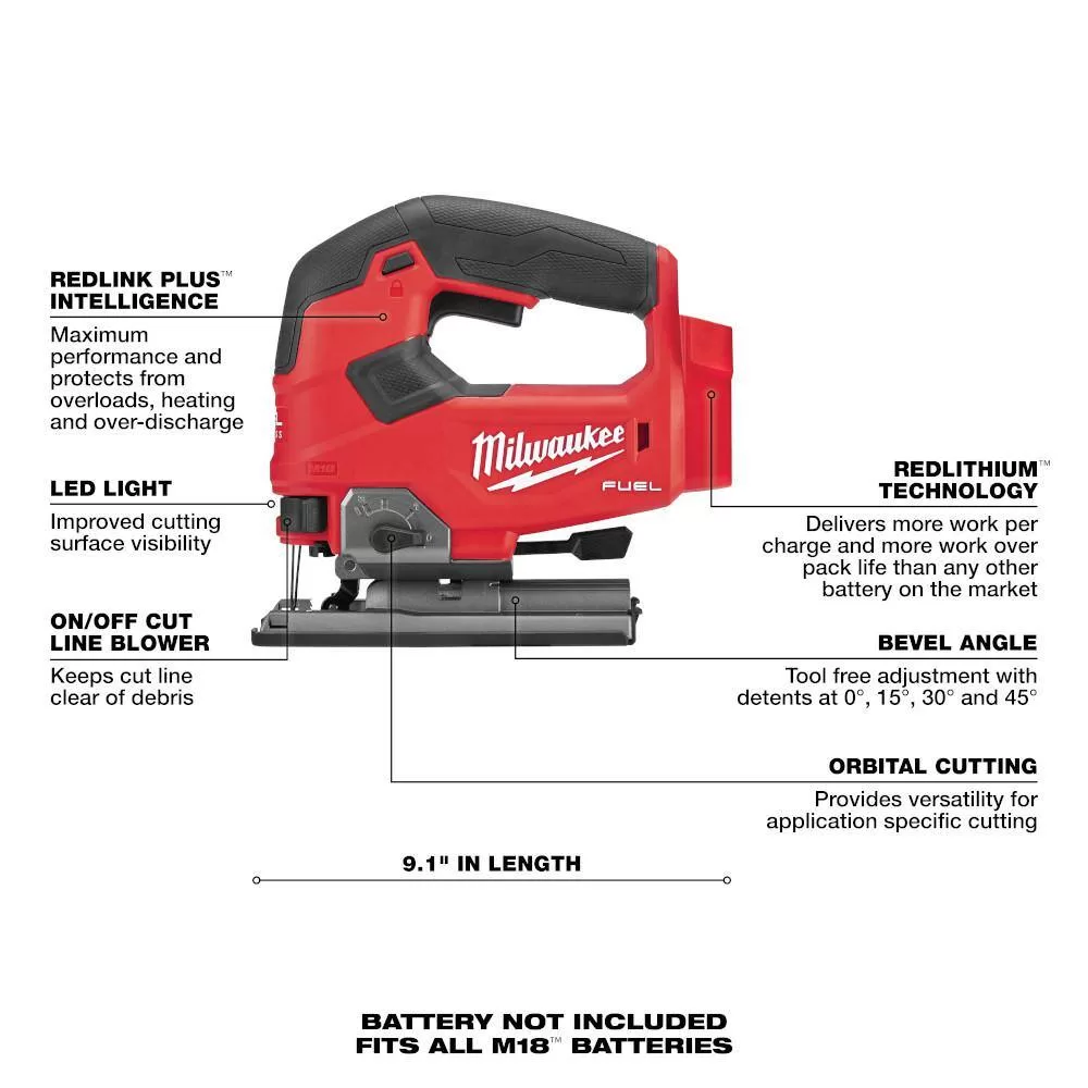 Milwaukee M18 FUEL 18-Volt Lithium-Ion Brushless Cordless Compact Router, Jigsaw and Belt Sander