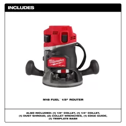 Milwaukee M18 FUEL 18V Lithium-Ion Cordless Brushless 1/2 in. Router (Tool-Only) with Track Adapter