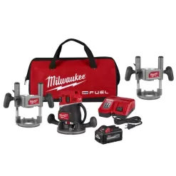 Milwaukee M18 FUEL 18-Volt Lithium-Ion Cordless Brushless 1/2 in. Router Plunge Base Kit with 1/2 in. Track Adapter