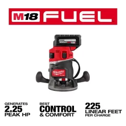 Milwaukee 2838-21 M18 FUEL 18-Volt Lithium-Ion Cordless Brushless 1/2 in. Router Plunge Base Kit