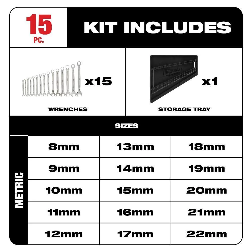 Milwaukee Combination SAE/Metric Wrench Mechanics Tool Set with SAE/Metric Ratchet and Socket Mechanics Tool Set (183-Piece)