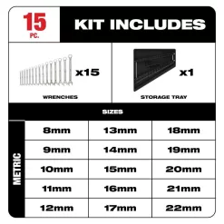 Milwaukee Combination SAE/Metric Wrench Mechanics Tool Set with SAE/Metric Ratchet/Socket Tool Set with Packout Case (136-Piece)