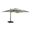 Mondawe 10 ft. x 13ft. Aluminum Cantilever Outdoor Patio Umbrella Bluetooth Atmosphere Light 360-Degree Rotationin Taupe w/Base