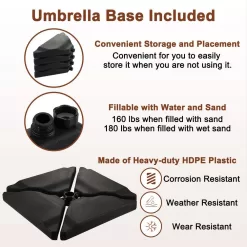 Mondawe 10 ft. x 13ft. Aluminum Cantilever Outdoor Patio Umbrella Bluetooth Atmosphere Light 360-Degree Rotationin Taupe w/Base