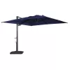 Mondawe High-Quality 10 ft. x 13 ft. Aluminum Rectangular Cantilever Outdoor Patio Umbrella 360-Degree Rotation in Blue w/Base