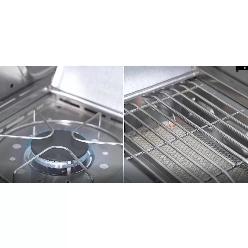 Monument Grills 24367 4-Burner Propane Gas Grill in Stainless with LED Controls, Side and Side Sear Burners
