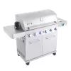 Monument Grills 77352 6-Burner Propane Gas Grill in Stainless with LED Controls, Side Burner and Rotisserie Kit