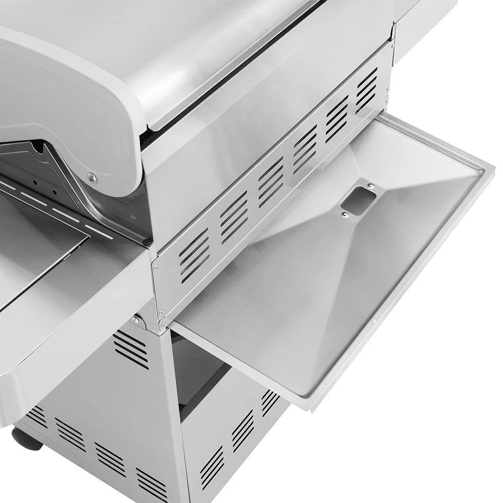 Monument Grills 77352 6-Burner Propane Gas Grill in Stainless with LED Controls, Side Burner and Rotisserie Kit