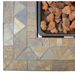 Endless Summer GAD1429SP 30 in. W Steel Frame Slate Tile Mantel LP Gas Fire Pit with Electronic Ignition and Lava Rock