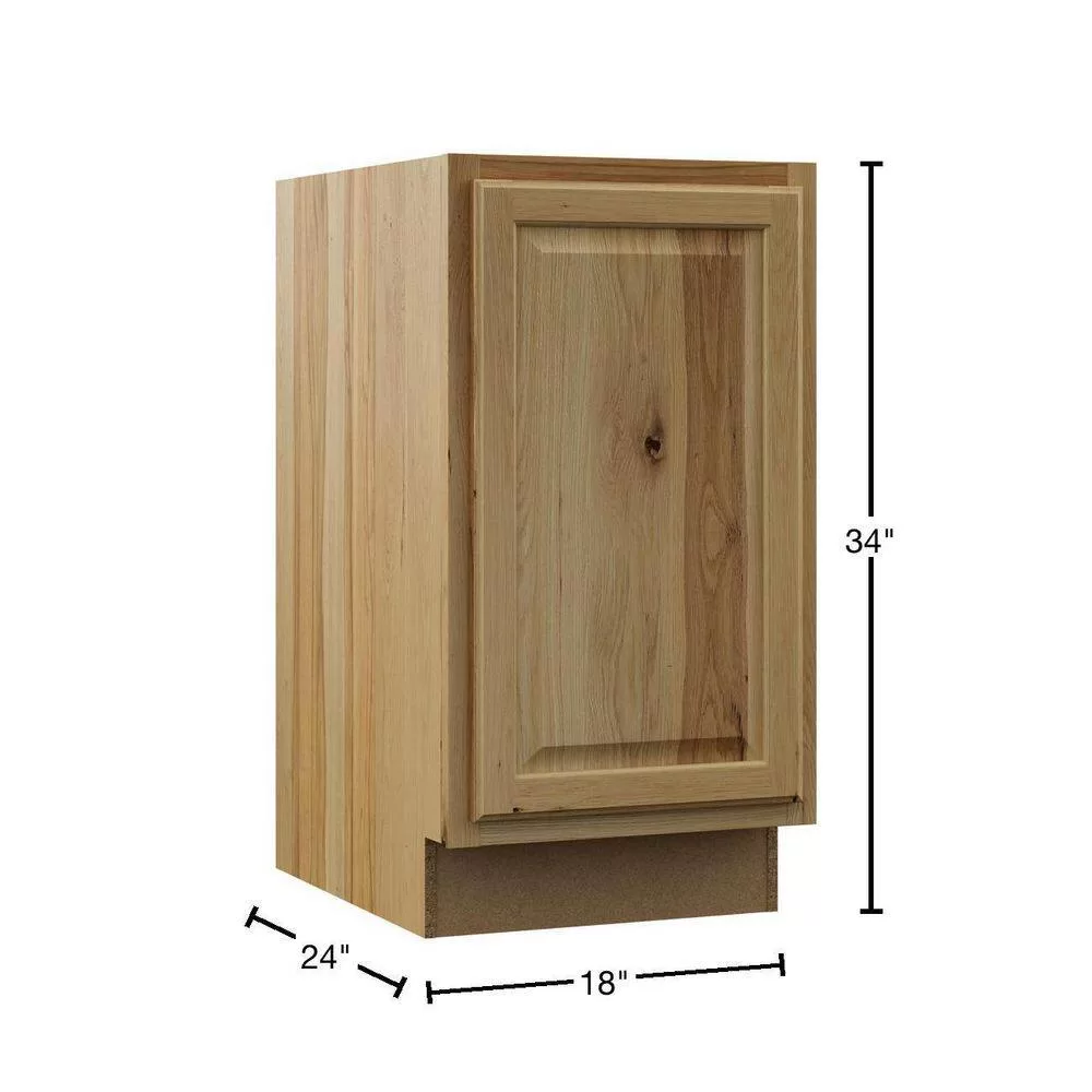 Hampton Bay Hampton 18 in. W x 24 in. D x 34.5 in. H Assembled Pull Out Waste Bin Base Kitchen Cabinet in Natural Hickory