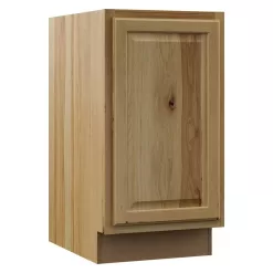 Hampton Bay Hampton 18 in. W x 24 in. D x 34.5 in. H Assembled Pull Out Waste Bin Base Kitchen Cabinet in Natural Hickory