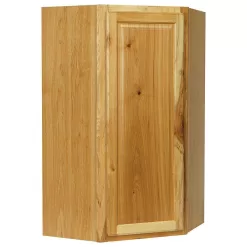 Hampton Bay Hampton 24 in. W x 12 in. D x 42 in. H Assembled Diagonal Corner Wall Kitchen Cabinet in Natural Hickory