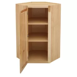 Hampton Bay Hampton 24 in. W x 12 in. D x 42 in. H Assembled Diagonal Corner Wall Kitchen Cabinet in Natural Hickory