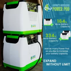 NATURE'S GENERATOR HKNGGN 1800-Watt/2880W Peak Push Button Start Solar Powered Portable Generator with Cart