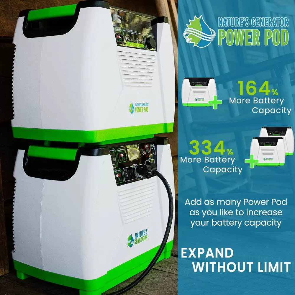 NATURE'S GENERATOR HKNGGN 1800-Watt/2880W Peak Push Button Start Solar Powered Portable Generator with Cart