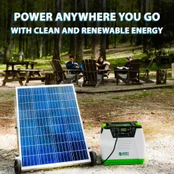 NATURE'S GENERATOR GXNGAU 1800-Watt/2880W Peak Push Button Start Solar Powered Portable Generator with One 100W Solar Panel
