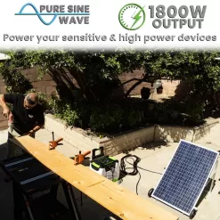 NATURE'S GENERATOR GXNGAU 1800-Watt/2880W Peak Push Button Start Solar Powered Portable Generator with One 100W Solar Panel