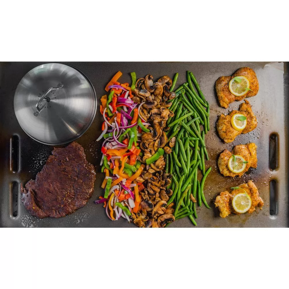 Nexgrill 720-1058 Daytona 4-Burner Propane Gas Grill 36 in. Flat Top Griddle in Black with Stainless Steel Lid